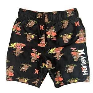 Hurley Boys Swim Trunks 3T Graphic Bathing Suit Toddler Shorts Boys Beachwear
